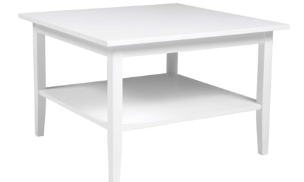 Ebba sofabord – hvidlakeret træ, kvadratisk (80×80)