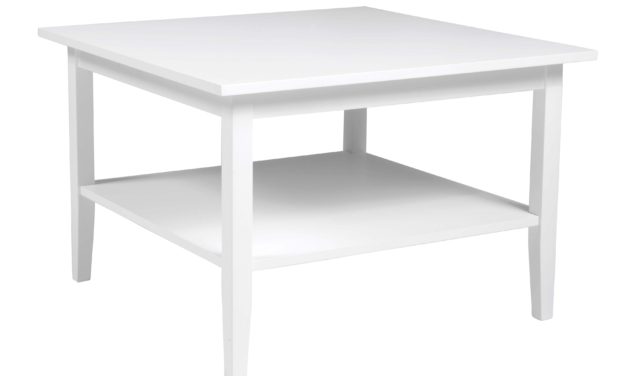 Ebba sofabord – hvidlakeret træ, kvadratisk (80×80)