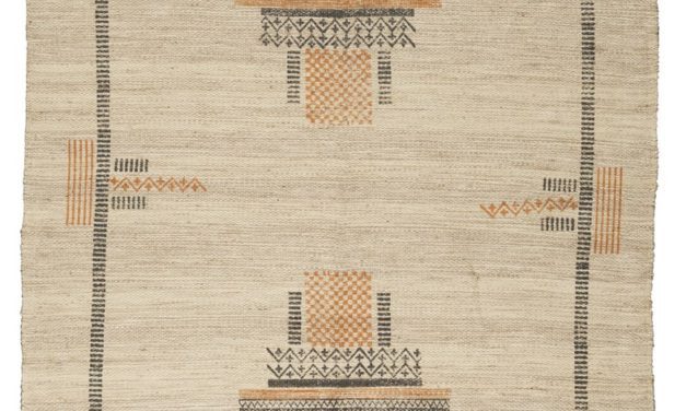 IB LAURSEN Gulvtæppe m/inka mønster håndprintet jute/bomuld