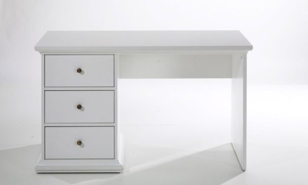 Paris skrivebord med 3 skuffer hvid