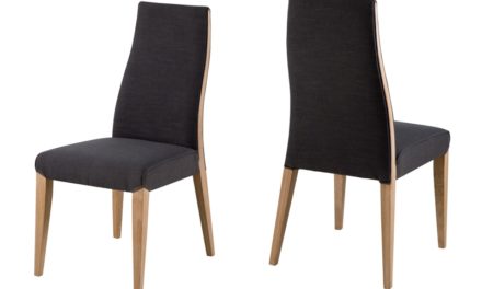 Bianca spisebordsstol – gråt stof, egetræsben