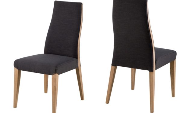 Bianca spisebordsstol – gråt stof, egetræsben