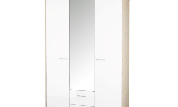 Homeline Garderobeskab 3 låger + 2 skuffer + spejl