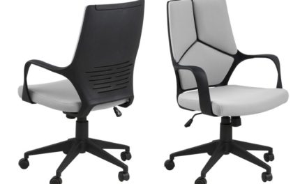 Dubnium kontorstol m. lav ryg, lysegrå