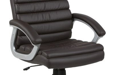 Lyra kontorstol, sort læderlook