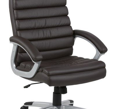 Lyra kontorstol, sort læderlook