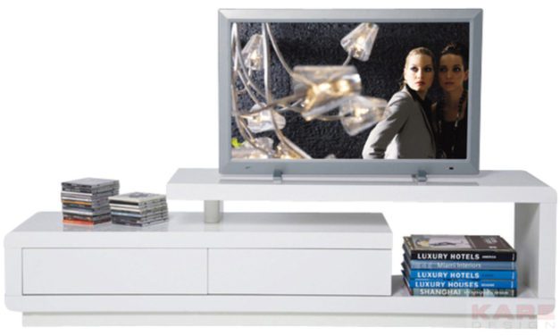 Club TV-bord i hvid – asymmetrisk