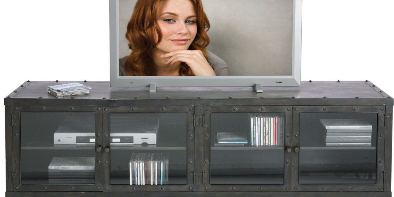 Factory TV-bord med hjul, metal