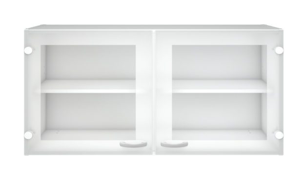 Hvidt Casa overskab med to glaslåger