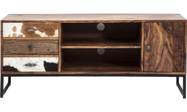 KARE DESIGN Rodeo tv-bord med opbevaring & låger i koskind