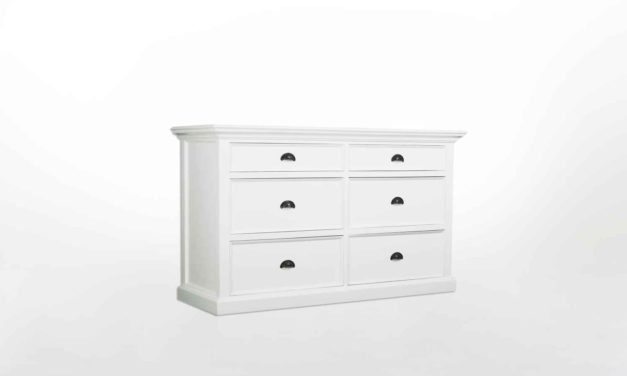 NOVASOLO Kommode – hvid med 6 skuffer