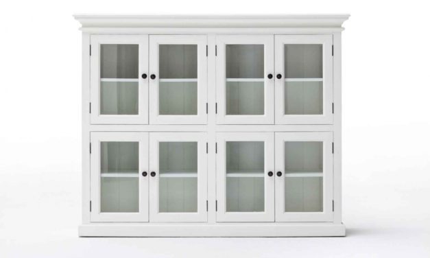 NOVASOLO Halifax Vitrineskab i 2 sektioner med 8 låger