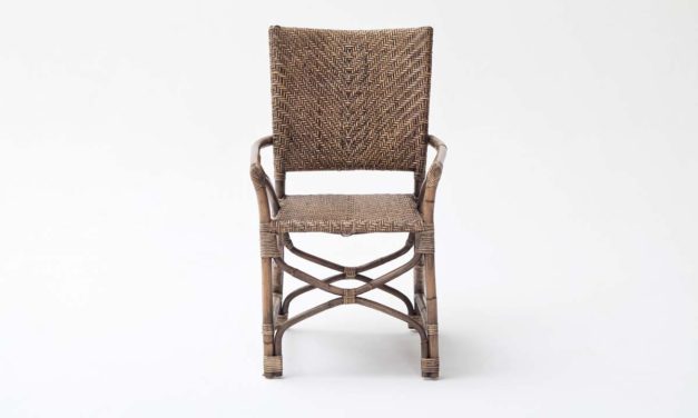 NOVASOLO Wickerworks Countess Spisebordsstol med Armlæn, Flet, Rattan