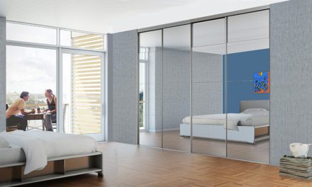 DecoSlide skydelåger med spejl i 4 dørsopstilling