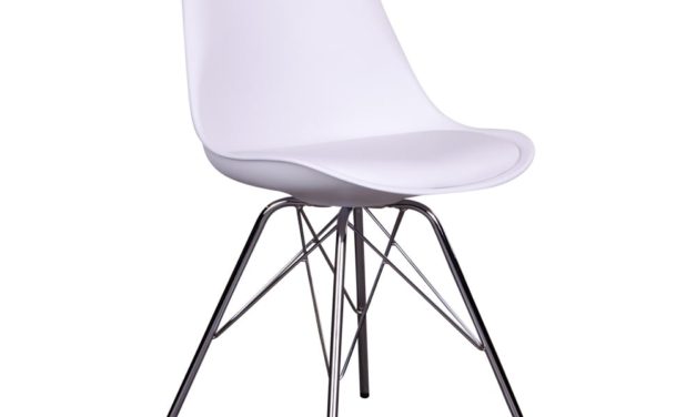 HOUSE NORDIC Oslo spisebordsstol i hvid med krom ben