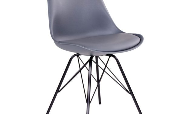 HOUSE NORDIC Oslo spisebordsstol i grå med sorte ben