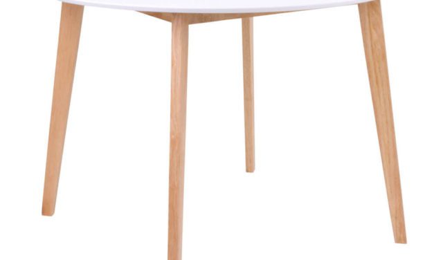 HOUSE NORDIC Vojens rundt spisebord i hvid og natur