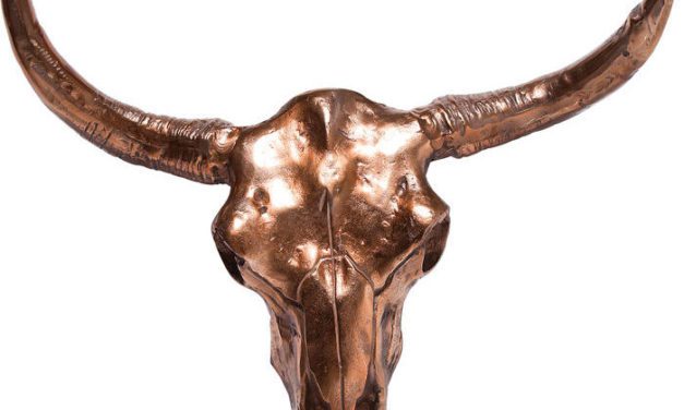 KARE DESIGN Vægskulptur, Antler Skull Kobber Stor