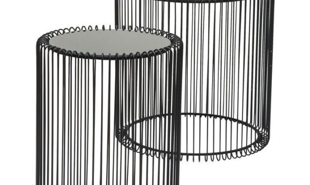 KARE DESIGN Sidebord, Wire Sort (2/Sæt)
