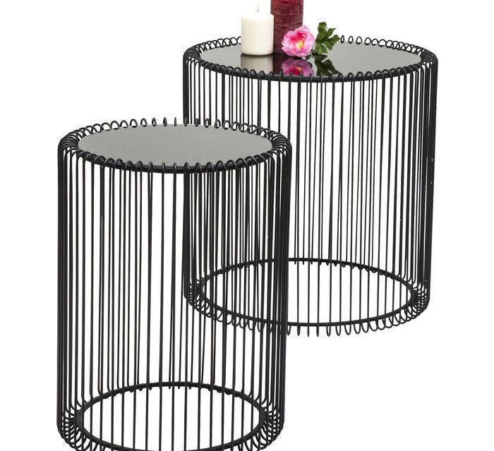 KARE DESIGN Sidebord, Wire Sort (2/Sæt)