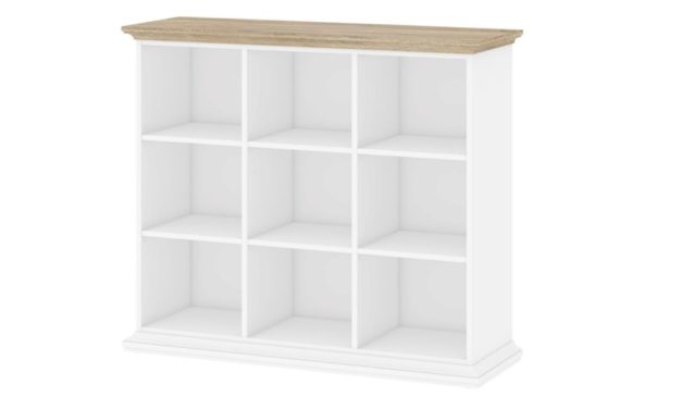 Paris reol 6 hylder – hvid/eg