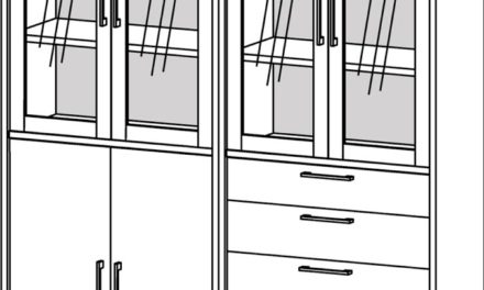 Prima reol med glaslåger – Sort ask