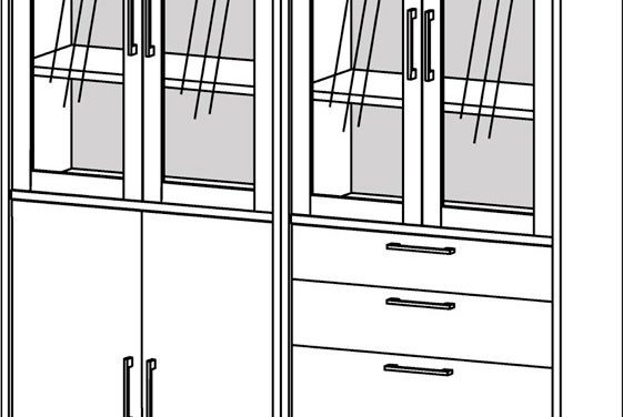 Prima reol med glaslåger – Hvid