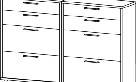 Prima lille skænk m. 8 skuffer – Sort ask