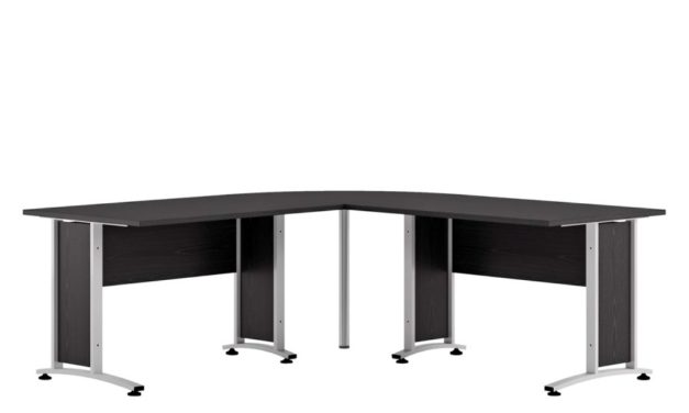 Prima stort skrivebord – Sort ask