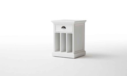 NOVASOLO Halifax hvidt sengebord med skillevægge