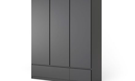 Mary Garderobeskab 3 låger + 2 skuffer, sort mat