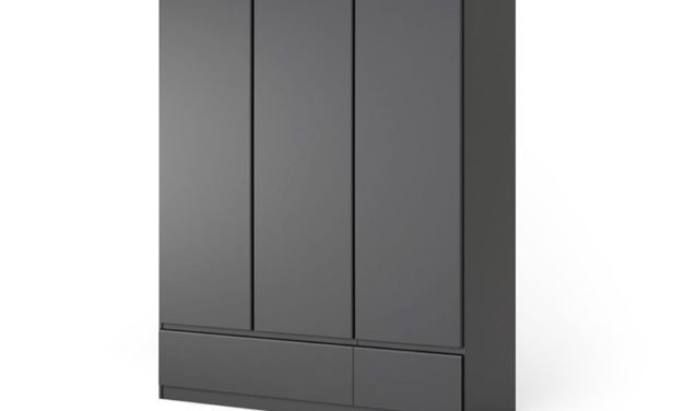 Mary Garderobeskab 3 låger + 2 skuffer, sort mat