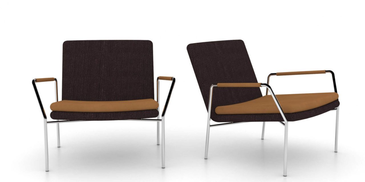 JENSENPLUS, Hoyo Loungestol – Brunt stof Cognac (læder) Cognac