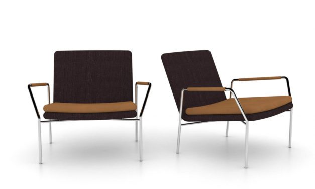 JENSENPLUS, Hoyo Loungestol – Brunt stof Cognac (læder) Cognac