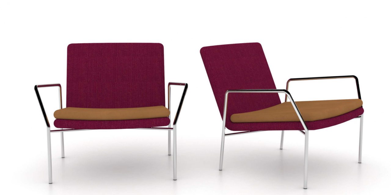 JENSENPLUS, Hoyo Loungestol – Rødt stof Cognac (læder) Ingen