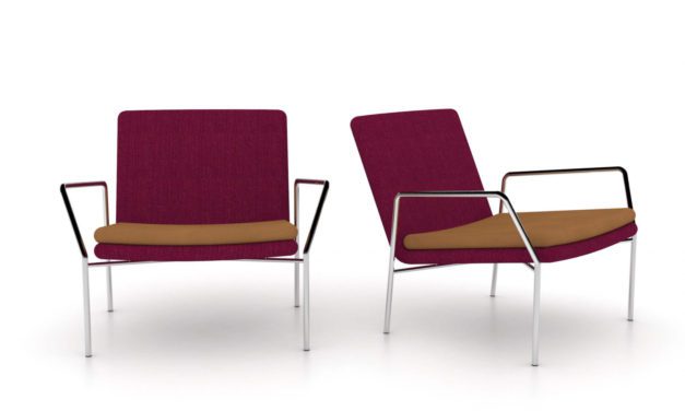 JENSENPLUS, Hoyo Loungestol – Rødt stof Cognac (læder) Ingen