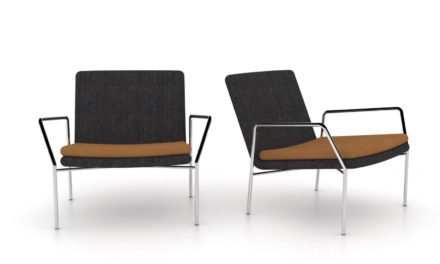 JENSENPLUS, Hoyo Loungestol – Antracitgrå stof Cognac (læder) Ingen