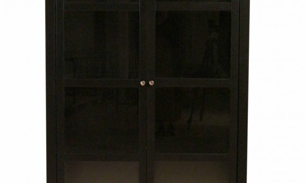 Wima Vitrineskab – sort træ, m. glaslåger