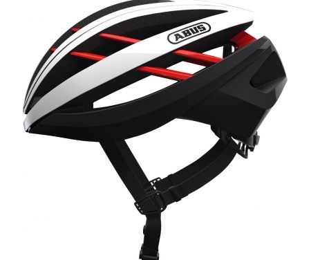 Abus Aventor – Cykelhjelm – Hvid / sort / rød
