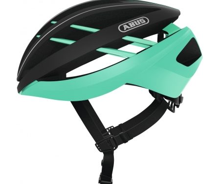 Abus Aventor – Cykelhjelm – Sort / celeste grøn