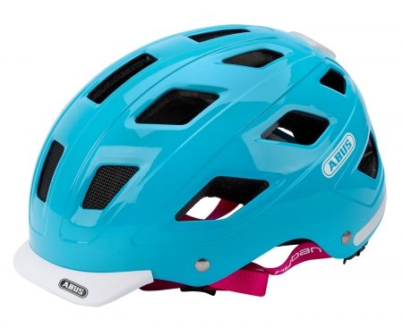 Abus Hyban cykelhjelm – Str. 52-58 cm – Turkis – Integreret lygte