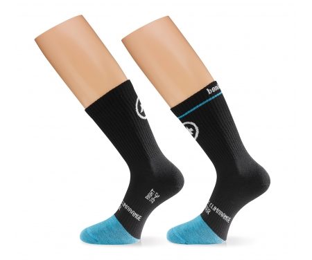 Assos BonkaSock_EVO7 – Merino uldstrømper – Sort/blå