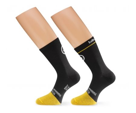 Assos HabuSock_EVO7 – Merino uldstrømper – Sort/gul