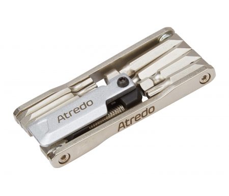 Atredo – Multitool – 9 funktioner – Med kædeadskiller – Blank