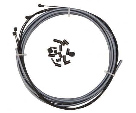 Atredo – Premium Kevlar/Teflon Bremsekabel -5mm – Grå – Sæt til for og bag