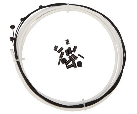 Atredo – Premium Kevlar/Teflon Bremsekabel – 5mm – Hvid – Sæt til for og bag