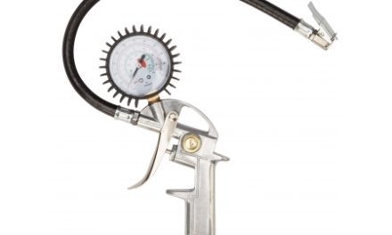 Atredo – Pumpepistol med manometer – Til trykluft – Sølv