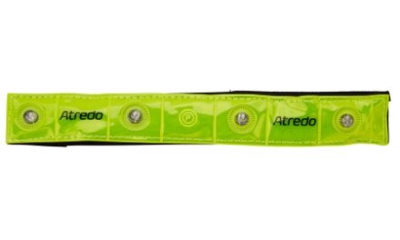 Atredo – Refleksbånd med 4 LED lys – Med velcro – Gul