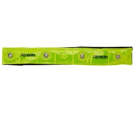 Atredo – Refleksbånd med 4 LED lys – Med velcro – Gul