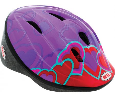 Bell Bellino – Cykelhjelm – Lilla/Røde hjerter